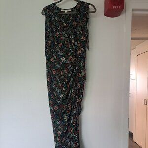 VERONICA BEARD Teagan 100% Silk Ruched Midi Dress Sz 6